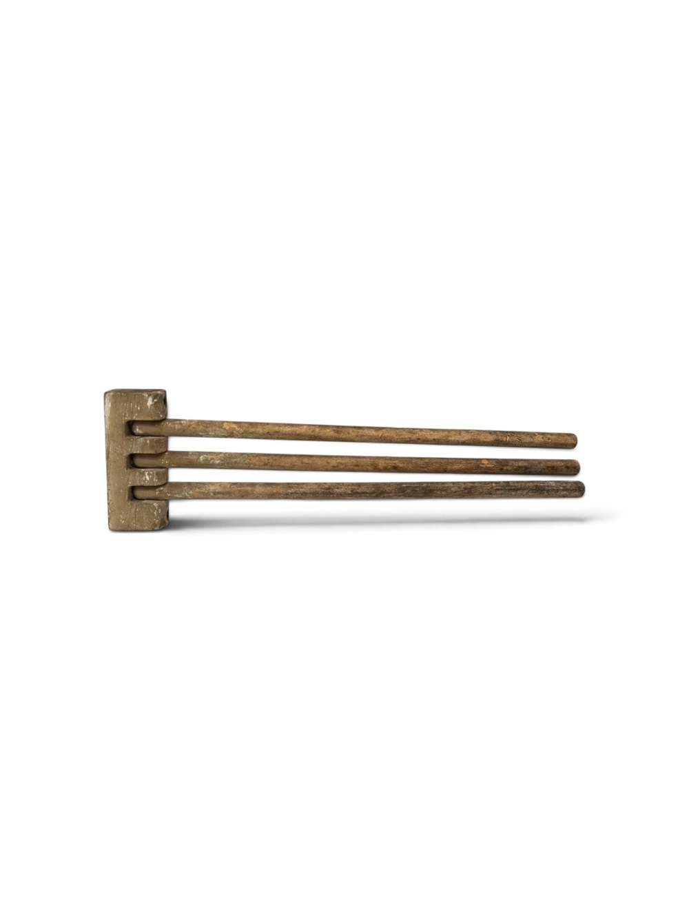 Antique Wood Swing Three-Arm Wall Towel Rack
